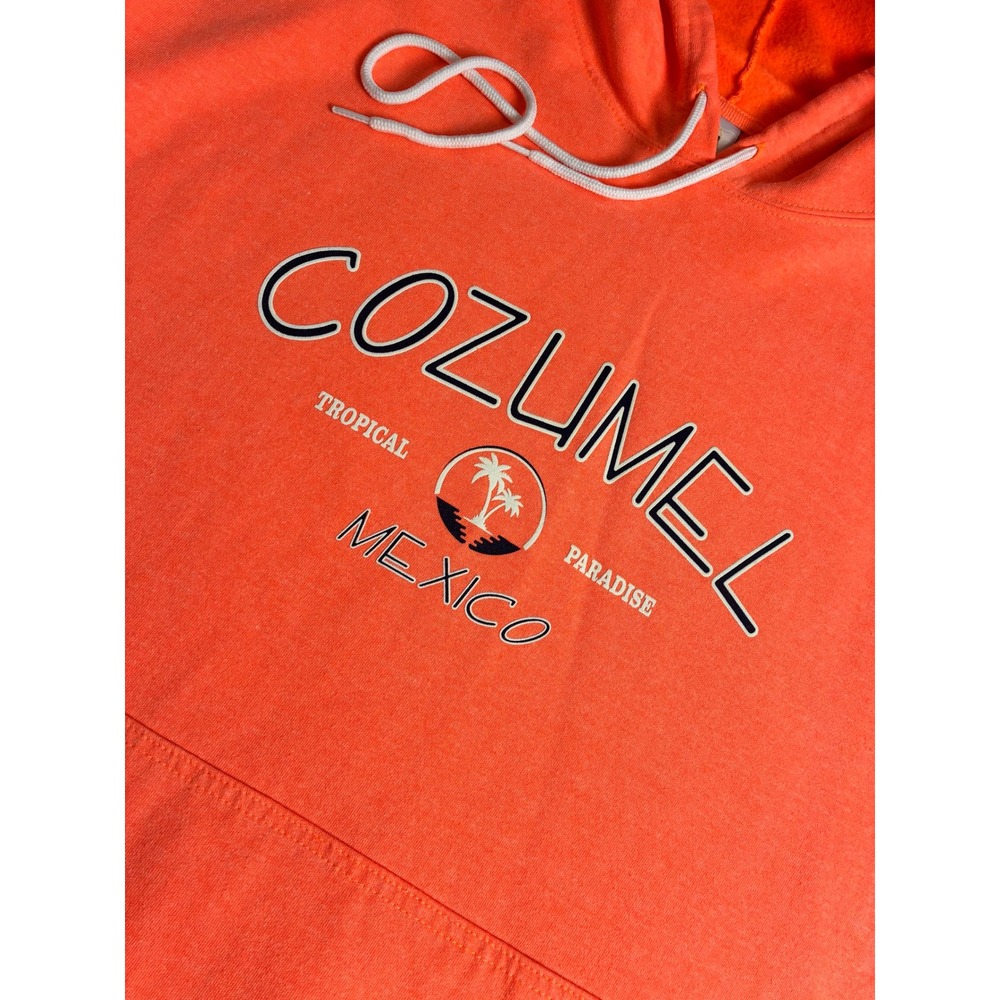 Beachwear Cozumel Mexico Tropical Paradise Vacation Neon Orange Hoodie 2XL